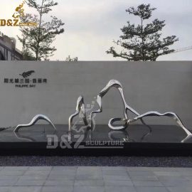 stainless steel art abstract metal line mirror finishing sculpture for sale DZM1158