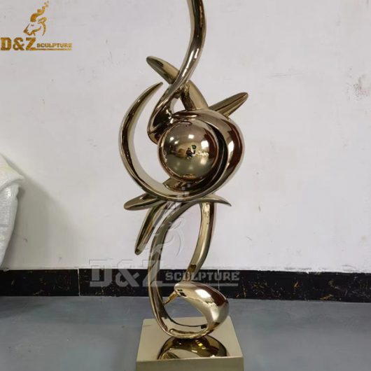 stainless steel gold plated sculpture for sale art modern sculpture DZM 1162 (3)