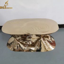 stainless steel gold plated side table for living room DZM 1157