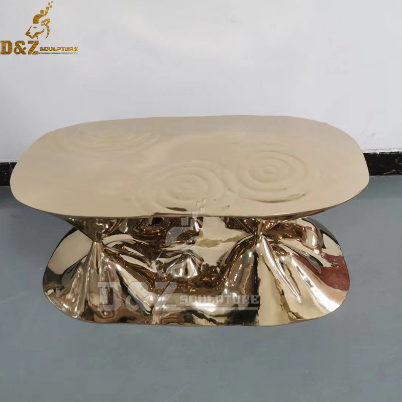 stainless steel gold plated side table for living room DZM 1157