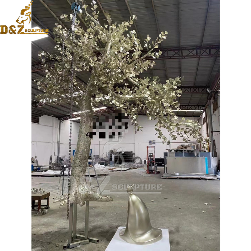 stainless steel sculpture art modern sculpture metal tree gold sculpture DZM 1171 (2)