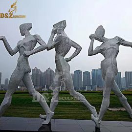 stainless steel sport man sculpture modern metal art sculpture figure DZM 1176 (2)