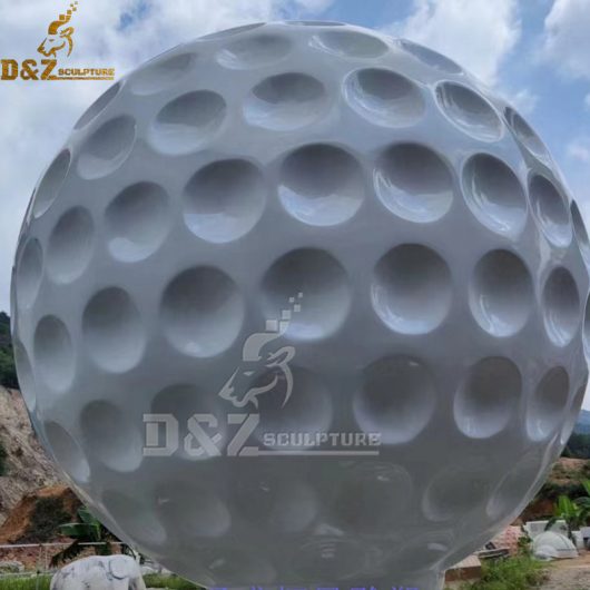 sainless steel modern metal large white golf ball suclpture for golf club DZM 1199