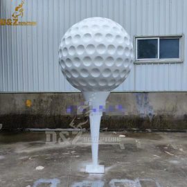 sainless steel modern metal large white golf ball suclpture for golf club DZM 1199 (2)