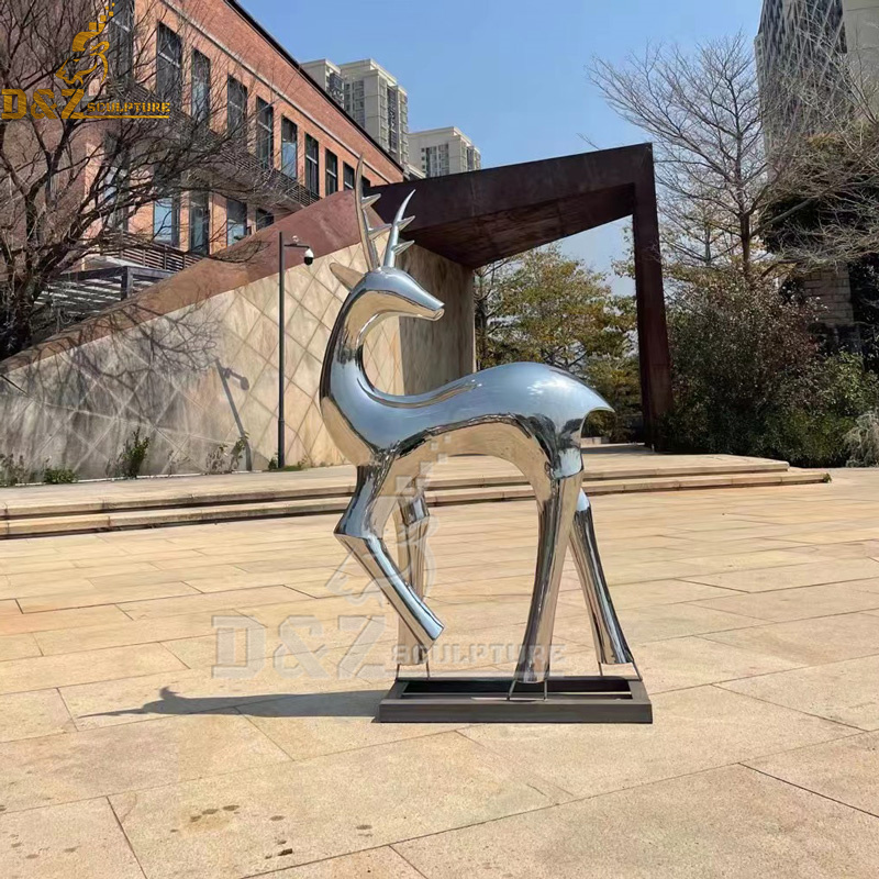 stainless steel art design a set of deer sculpture abstract for sale DZM 1186