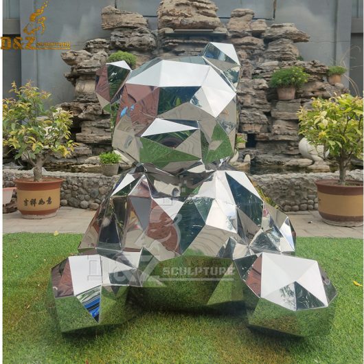 stainless steel sculpture art germetric bear animal sculpture for garden DZM 1179