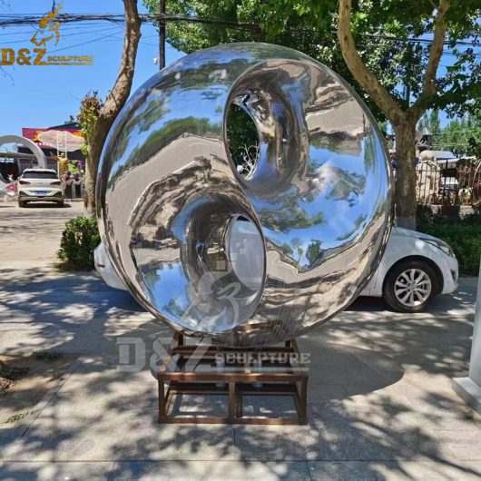 stainless steel sculpture art modern metal sphere abstract sculpture for sale DZM 1185 (2)