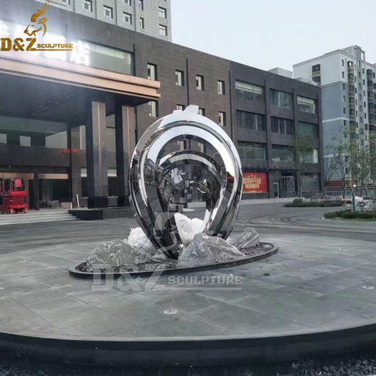 stainless steel sculpture art modern metal sphere abstract sculpture for sale DZM 1185