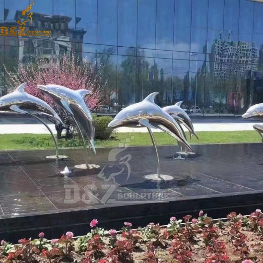 stainless steel fishes art sculpture modern abstract mirrror finishing for sale DZM 1214