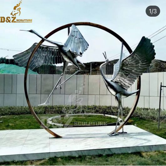 stainless steel sculpture art circle sculpture modern abstract sculpture for sale DZM 1210 (4)