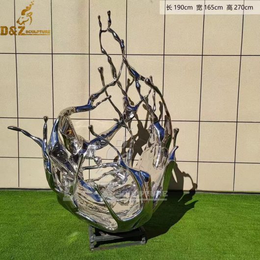 stainless steel sculpture art sculpture water splash sculpture for garden DZM 1213 (1)