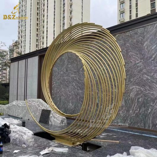 stainless steel circle art modern outdoor abstract circle sculpture for sale DZM 1243 (1)