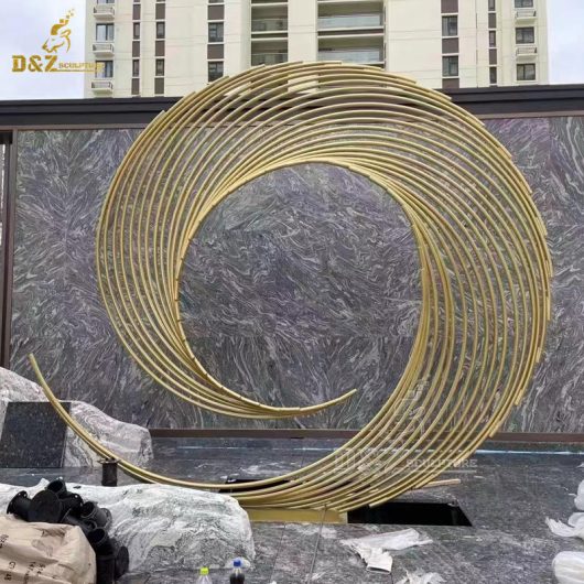 stainless steel circle art modern outdoor abstract circle sculpture for sale DZM 1243 (10)