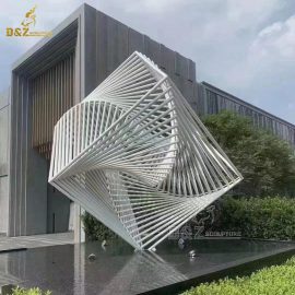 stainless steel wire cube black and white colorful sculpture for sale DZM 1224 (1)