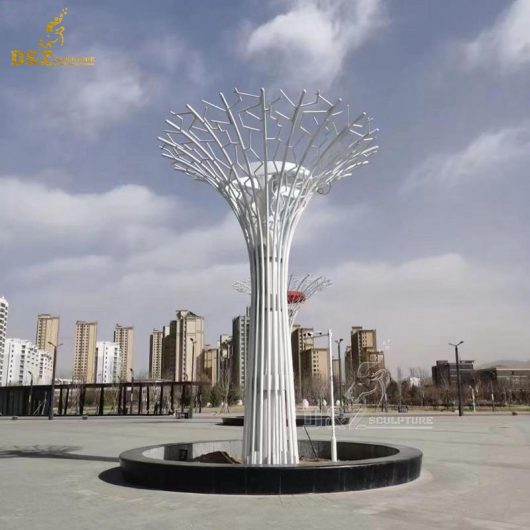 stainless steel wire sculpture tree metal art sculpture for sale DZM 1239