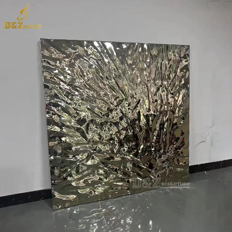 metal sculpture wall art water wave design like a creased piece of paper sculpture DZM 1251