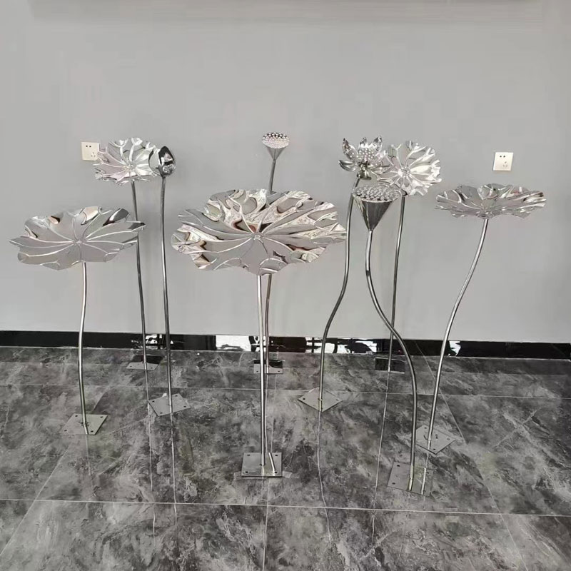 stainless steel art flowers modern metal sculpture for sale DZM 1255