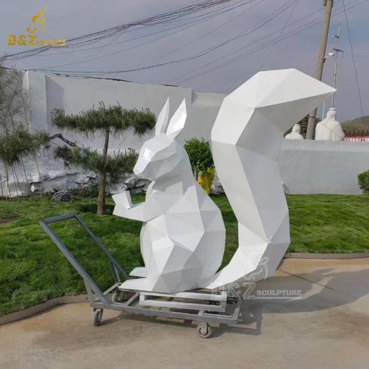 stainless steel geometric squirrel garden sculpture colorful metal animal sculpture DZM 1247