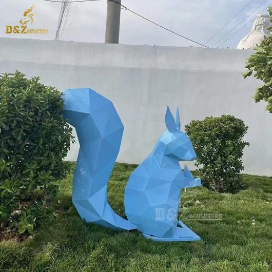 stainless steel geometric squirrel garden sculpture colorful metal animal sculpture DZM 1247 (5)