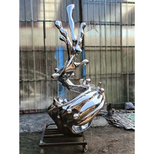 stainless steel art modern abstract metal mirror finishing sculpture art for sale DZM 1257