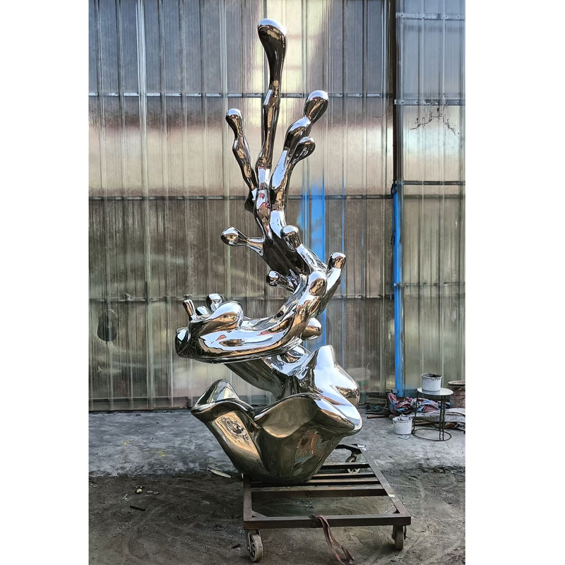 stainless steel art modern abstract metal mirror finishing sculpture art for sale DZM 1257