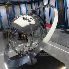 stainless steel metal art modern 3D globe earth sculpture for home decorate DZM 1259