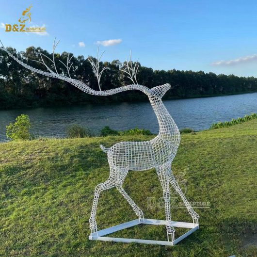 stainless steel sculpture art deer sculpture animal sculpture for sale DZM 1261