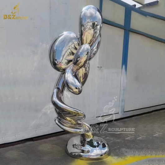 metal art abstract 3d flower sculpture mirror finishing sculpture for sale DZM 1276 (3)