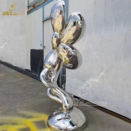 metal art abstract 3d flower sculpture mirror finishing sculpture for sale DZM 1276