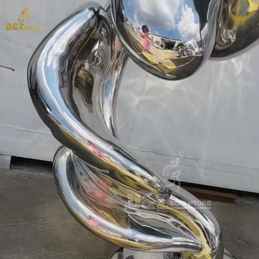 metal art abstract 3d flower sculpture mirror finishing sculpture for sale DZM 1276