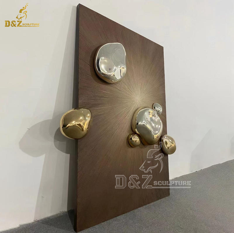 abstract wall sculpture metal art stone shiny and brightly sculpture for sale DZM 1287