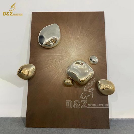 abstract wall sculpture metal art stone shiny and brightly sculpture for sale DZM 1287 (2)
