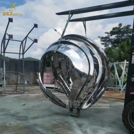 metal art garden outdoor sphere sculpture mirror finishing for decorate DZM 1283