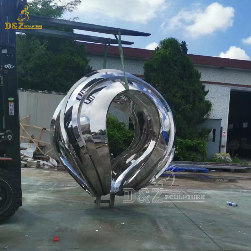 metal art garden outdoor sphere sculpture mirror finishing for decorate DZM 1283