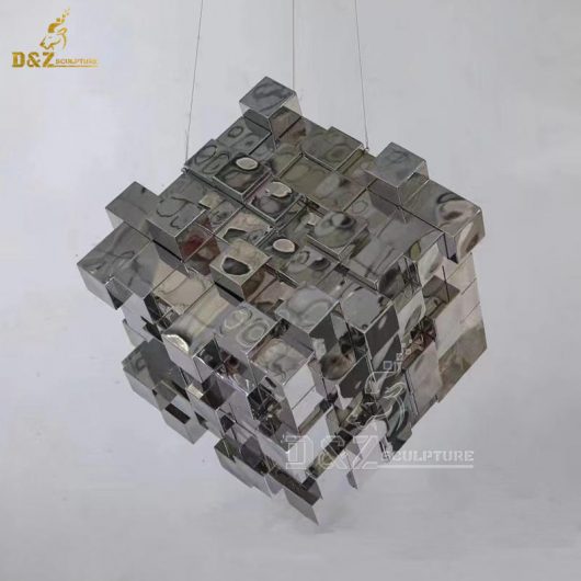 stainless steel art modern metal cube mirror finishing design for sale DZM 1281