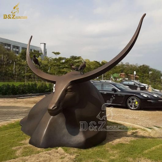 stainless steel sculpture art abstract bull sculpture art modern DZM 1286