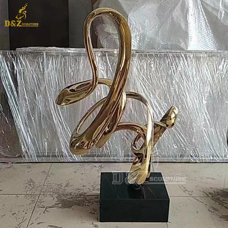 custom made art abstract sculpture gold modern sculpture for sale DZM 1297