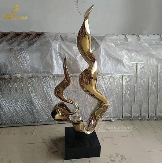 custom made art abstract sculpture gold modern sculpture for sale DZM 1297