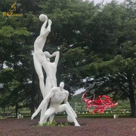 stainless steel abstract modern figure metal sports man sculptures for garden DZM 1314