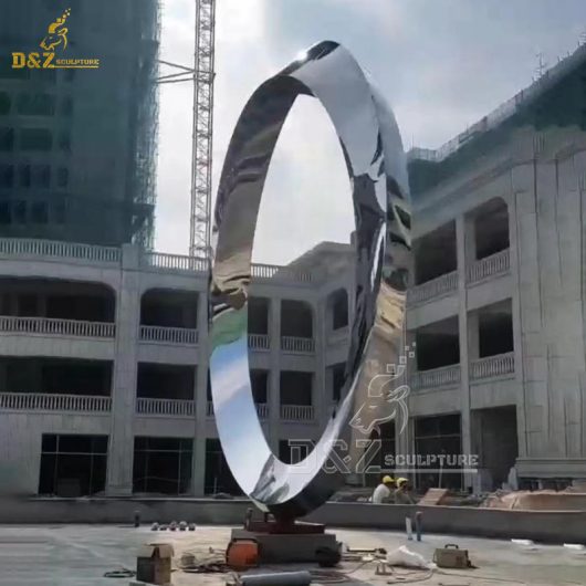 stainless steel circle abstract art sculpture mirror finishing for sale DZM 1300