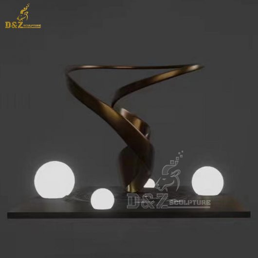stainless steel art abstract modern sculpture with light sculpture for sale DZM 1349 (2)