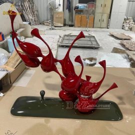 stainless steel art abstract red sculpture modern sculpture for sale DZM 1361