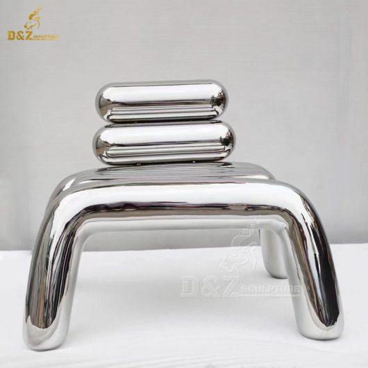 stainless steel art modern metal chair sculpture for home decorate DZM 1359 (2)