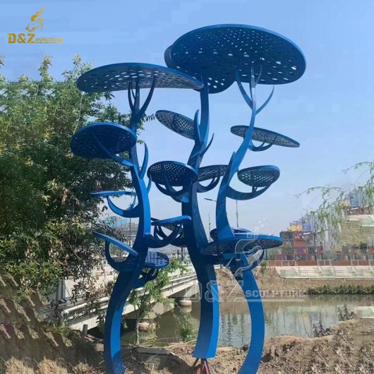 stainless steel art modern outdoor metal tree sculpture for park DZM 1325