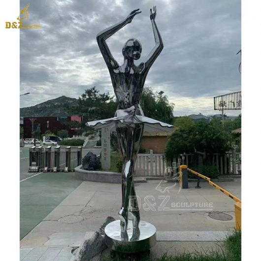 stainless steel art modern sculpture dancing girl for garden DZM 1335