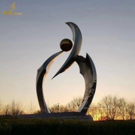 stainless steel large abstract modern sculpture for park decorate DZM 1343