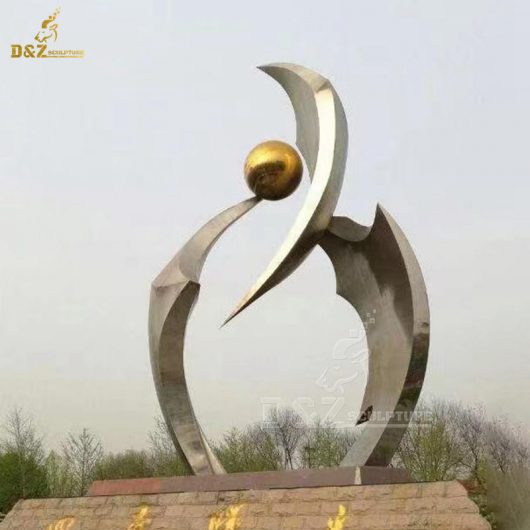 stainless steel large large abstract modern sculpture for park decorate DZM 1343 (2)