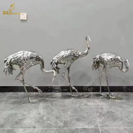 stainless steel art mirror metal bird sculptures a set bird sculpture for ggarden DZM 1391