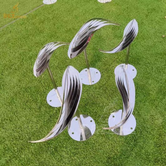 stainless steel art modern abstract fish sculpture for sale DZM 1373