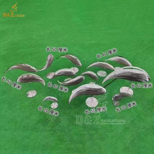 stainless steel art modern abstract fish sculpture for sale DZM 1373